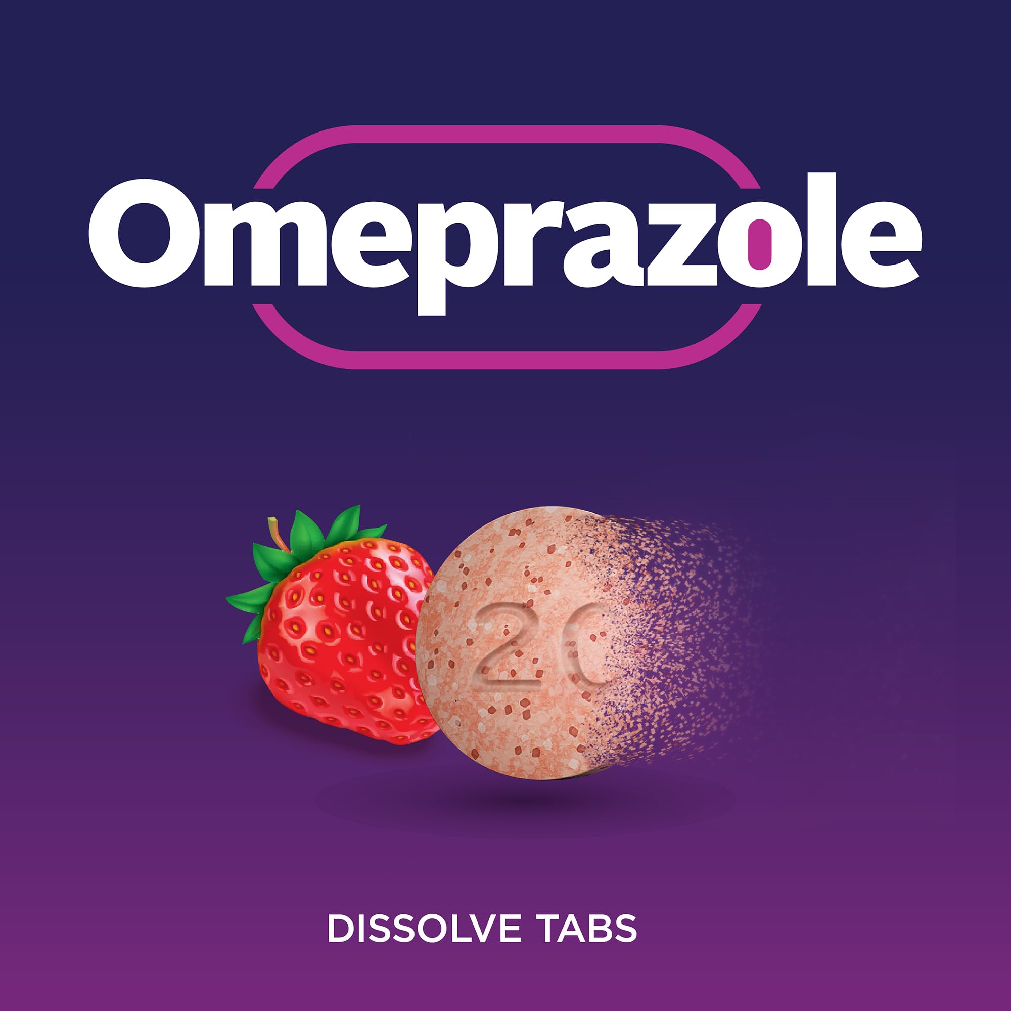 GoodSense Omeprazole Delayed Release Orally Disintegrating Tablets 20 mg, Strawberry Flavor, Dissolve Tabs, Treats Frequent Heartburn, Acid Reducer, Heartburn Medicine, 42 Tablets - Maple Wellness Supplements
