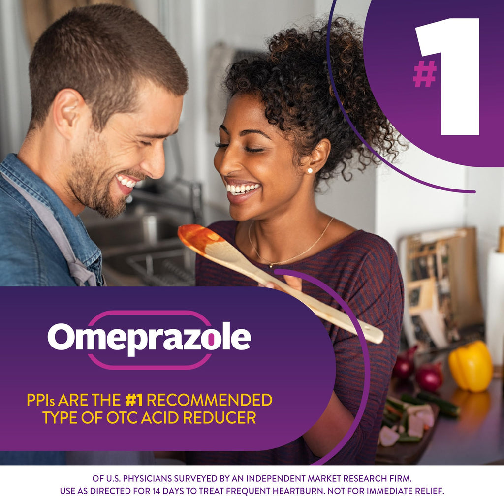 GoodSense Omeprazole Delayed Release Tablets 20 mg, Stomach Acid Reducer for Frequent Heartburn Treatment, 42 Count - Maple Wellness Supplements