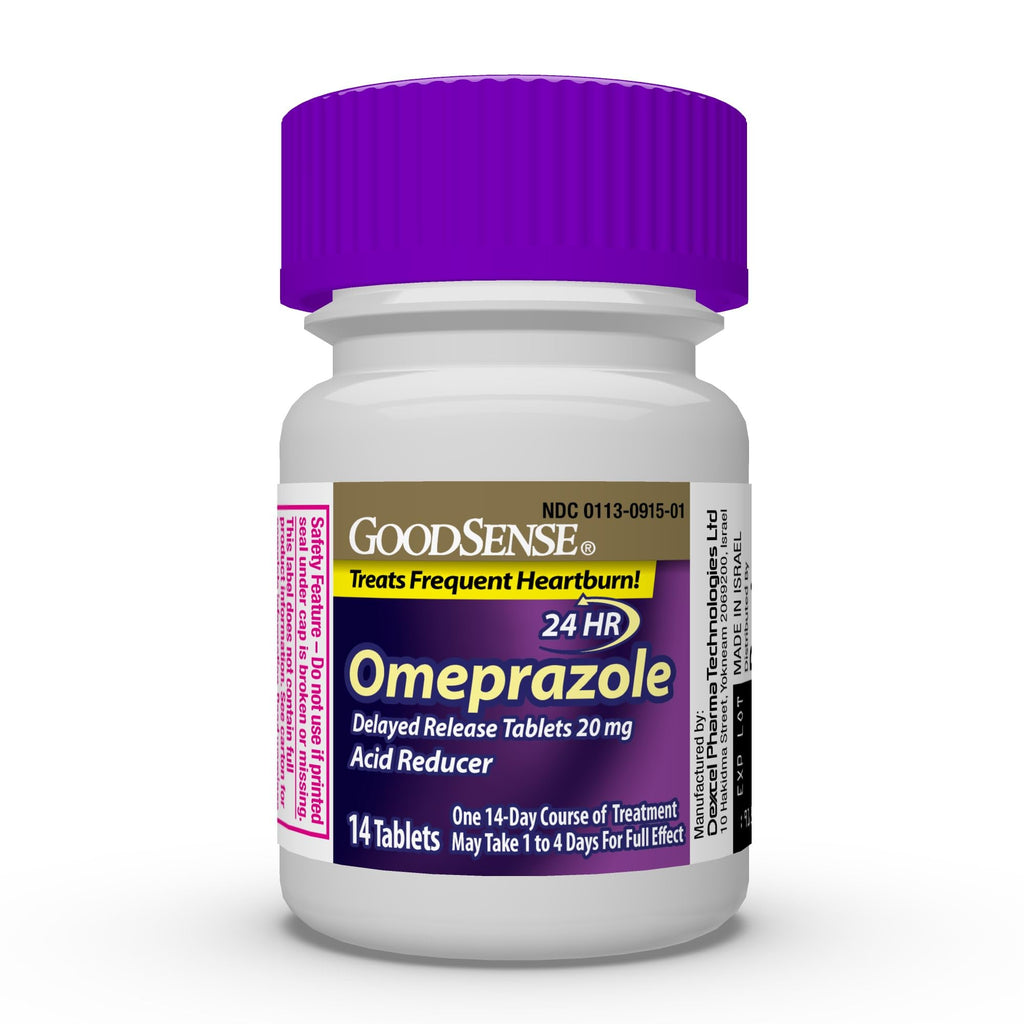 GoodSense Omeprazole Delayed Release Tablets 20 mg, Stomach Acid Reducer for Frequent Heartburn Treatment, 42 Count - Maple Wellness Supplements