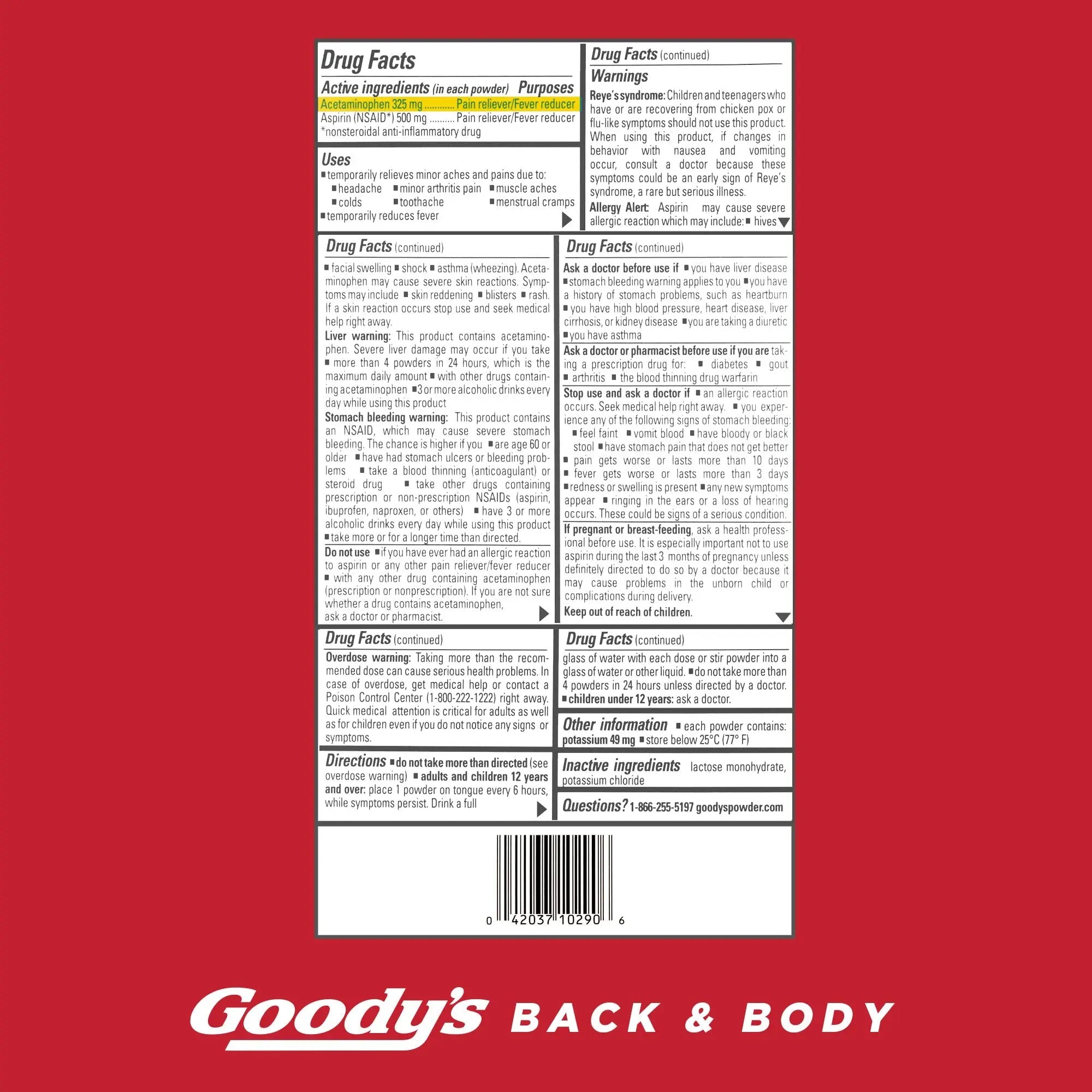Goody's Back and Body Pain Relief Powder, 24 ct (Pack of 1) - TrustMedUSA