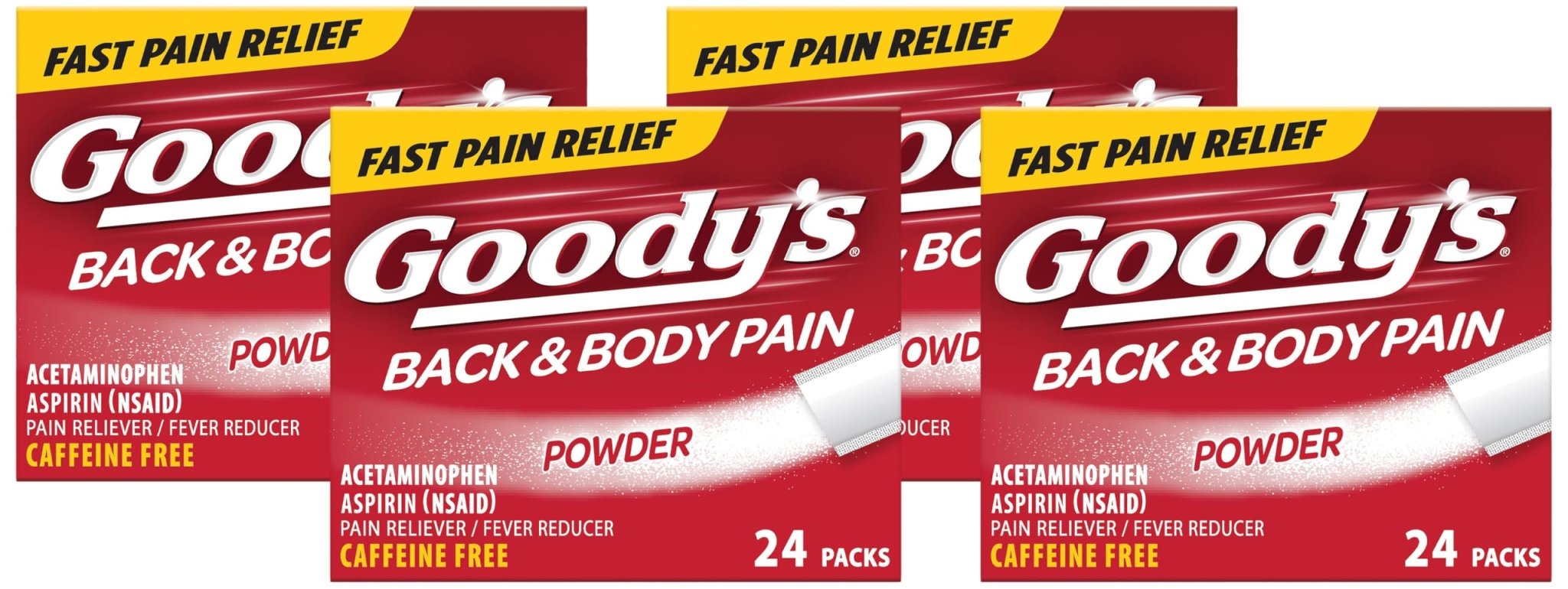 Goody's Back and Body Pain Relief Powder, 24 ct (Pack of 4) - TrustMedUSA