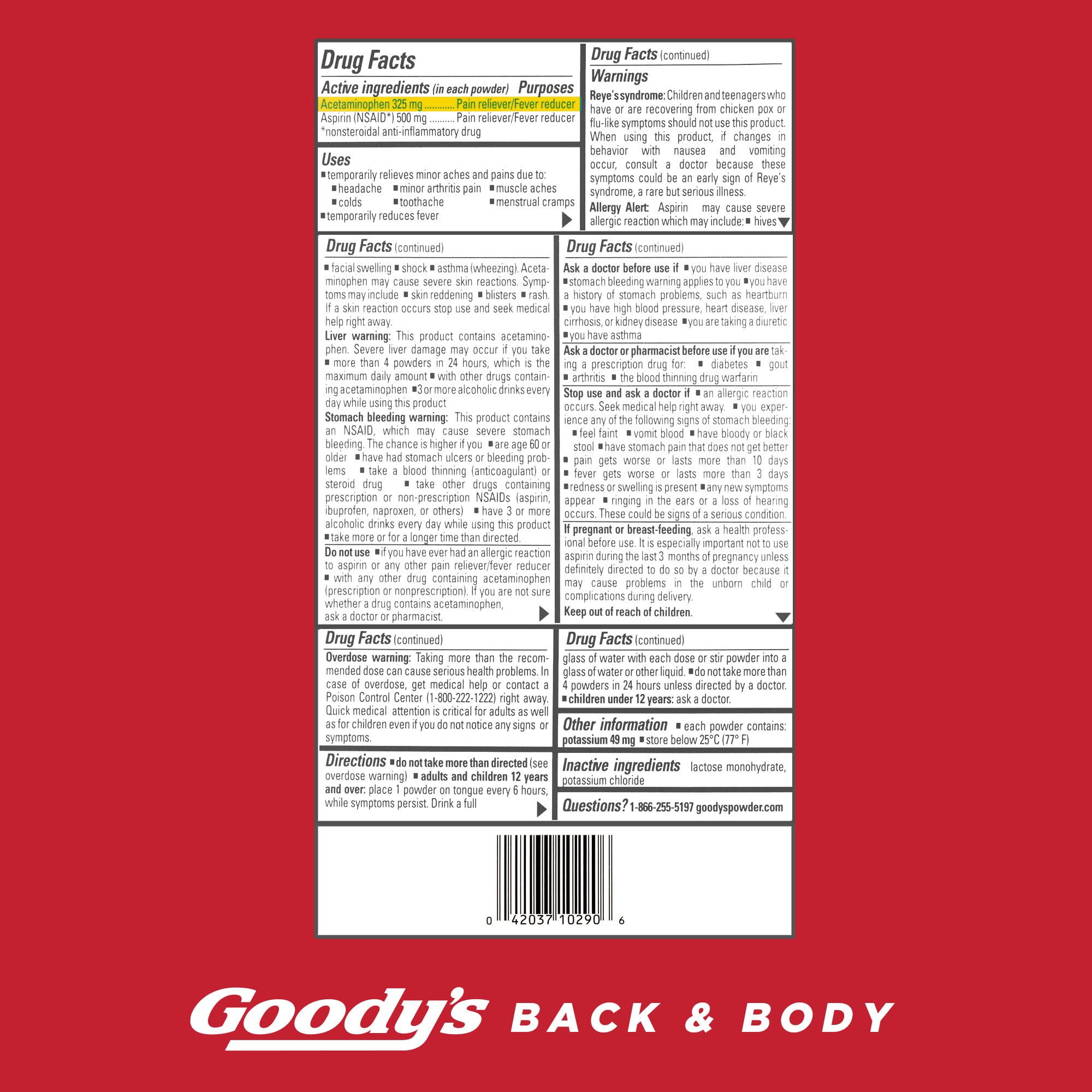 Goody's Back and Body Pain Relief Powder, 24 ct (Pack of 4) - TrustMedUSA