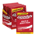 Goody's Body Ache & Back Pain Relief Powder, Dual Action with Acetaminophen & Aspirin, Caffeine-Free, 6 Count, Pack of 12 - TrustMedUSA