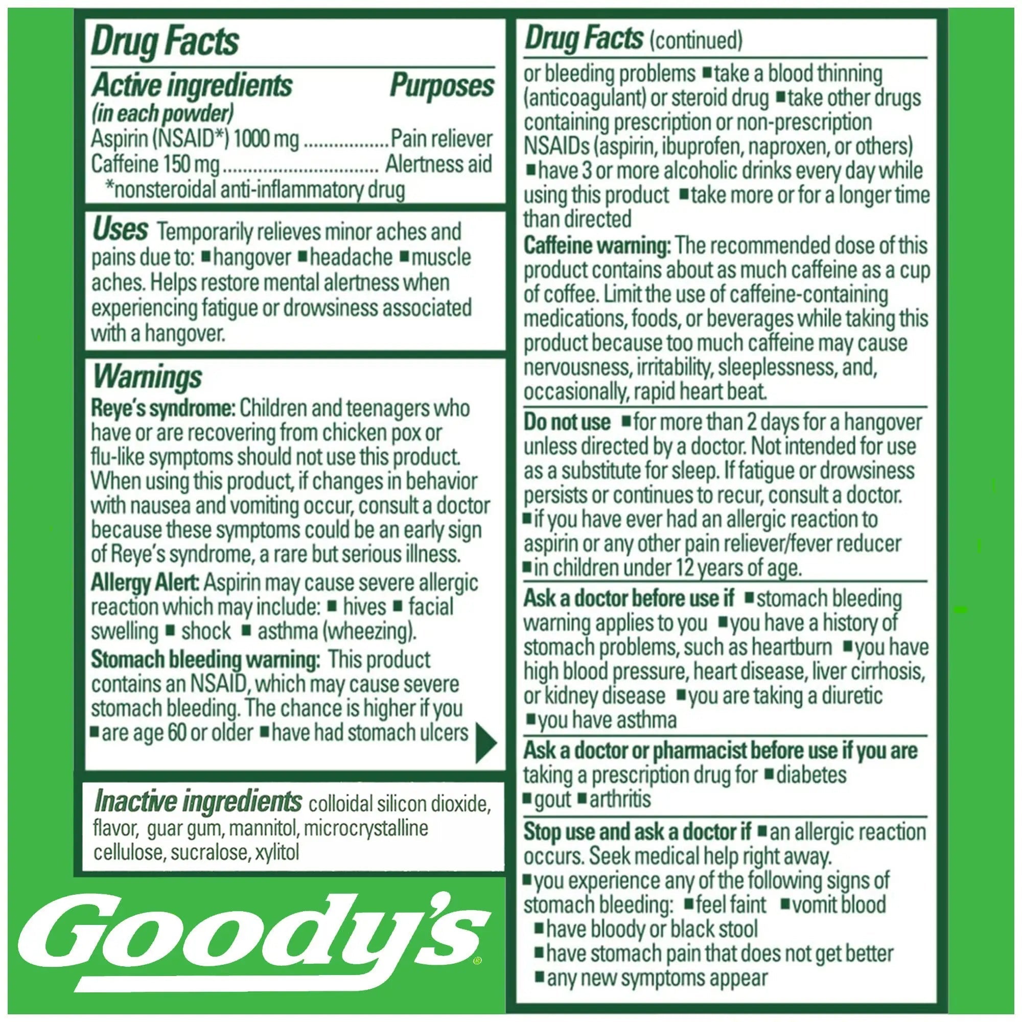 Goody's Hangover Powders, Fast Pain Relief & Boost of Alertness Berry Citrus, 4 ct (Pack of 1) - TrustMedUSA