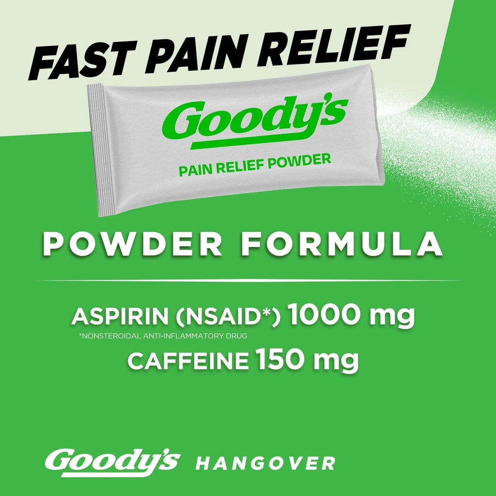 Goody's Hangover Powders, Fast Pain Relief & Boost of Alertness Berry Citrus, 4 ct (Pack of 1) - TrustMedUSA
