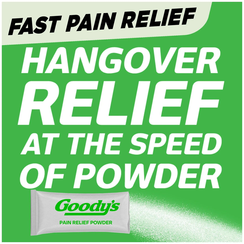 Goody's Hangover Relief Powder, Dual Action Fast Headache Pain Relief with Aspirin and Caffeine, Berry Citrus Flavor, 4 Powder Sticks, 6 Pack - TrustMedUSA