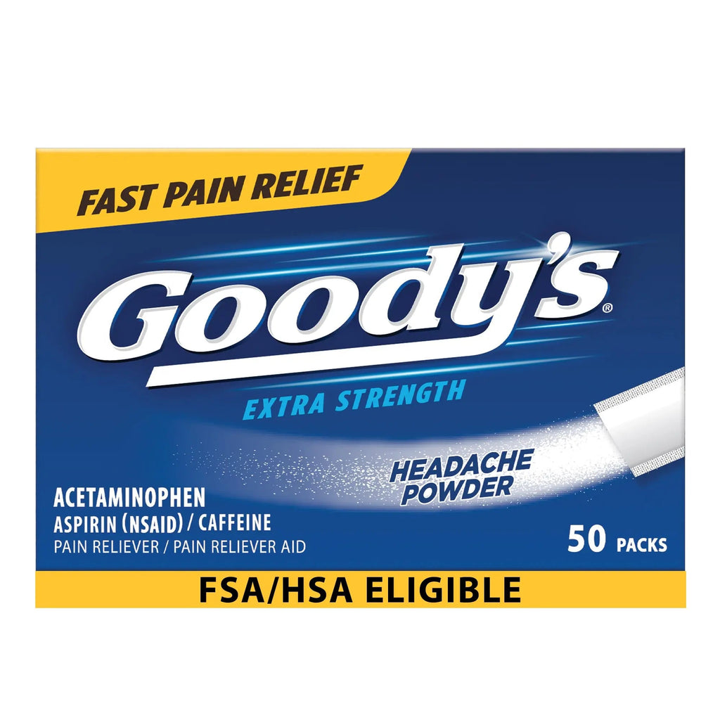 Goody's Pain Relief Powders, Extra Strength Headache Powder, 50 ct (Pack of 1) - TrustMedUSA