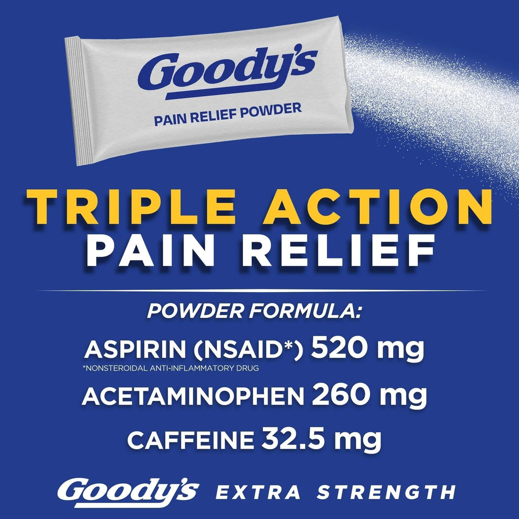 Goody's Pain Relief Powders, Extra Strength Headache Powder, 6 ct (Pack of 1) - TrustMedUSA