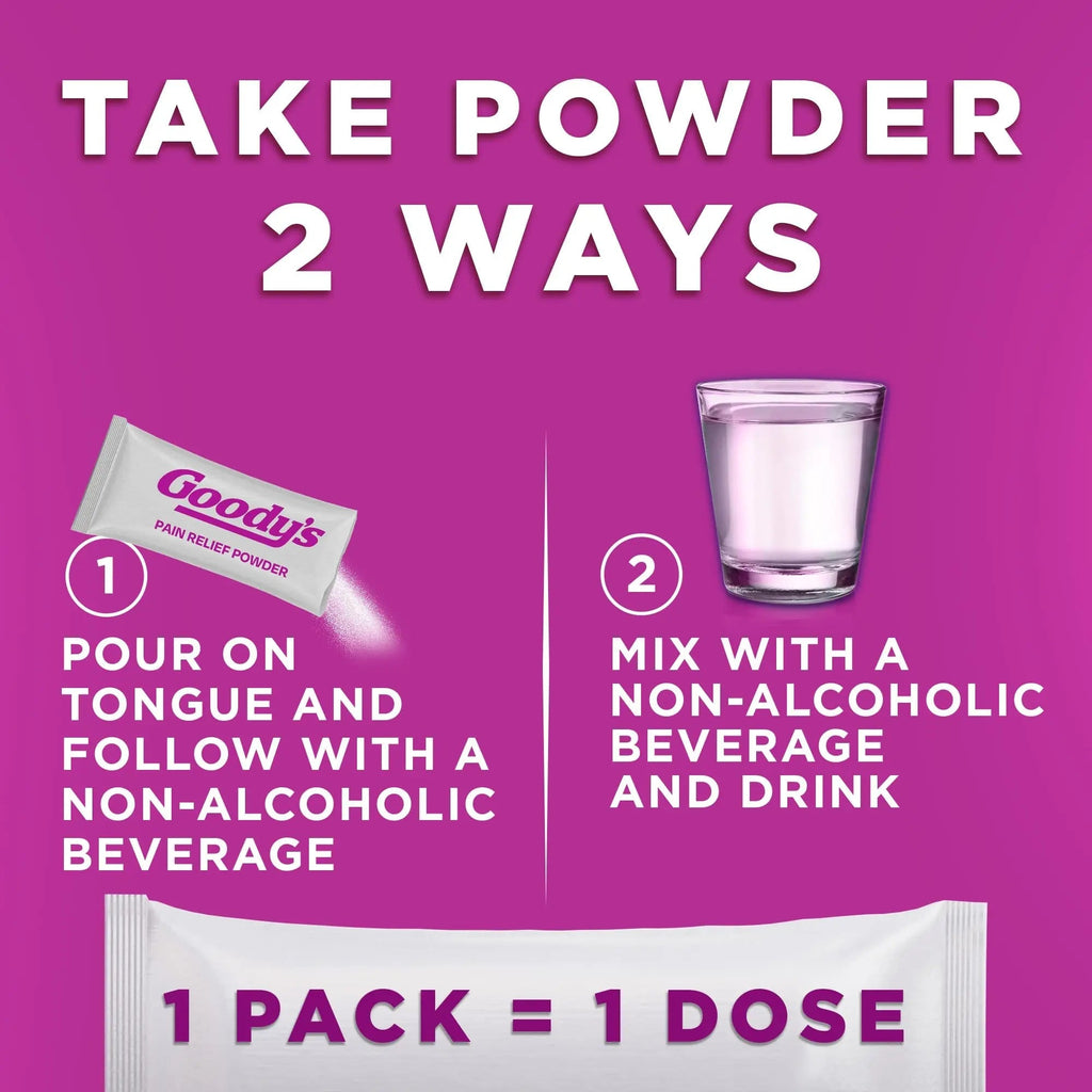Goody's Pain Relief Powders, Extra Strength Headache Powder Mixed Fruit Blast, 24 ct (Pack of 1) - TrustMedUSA