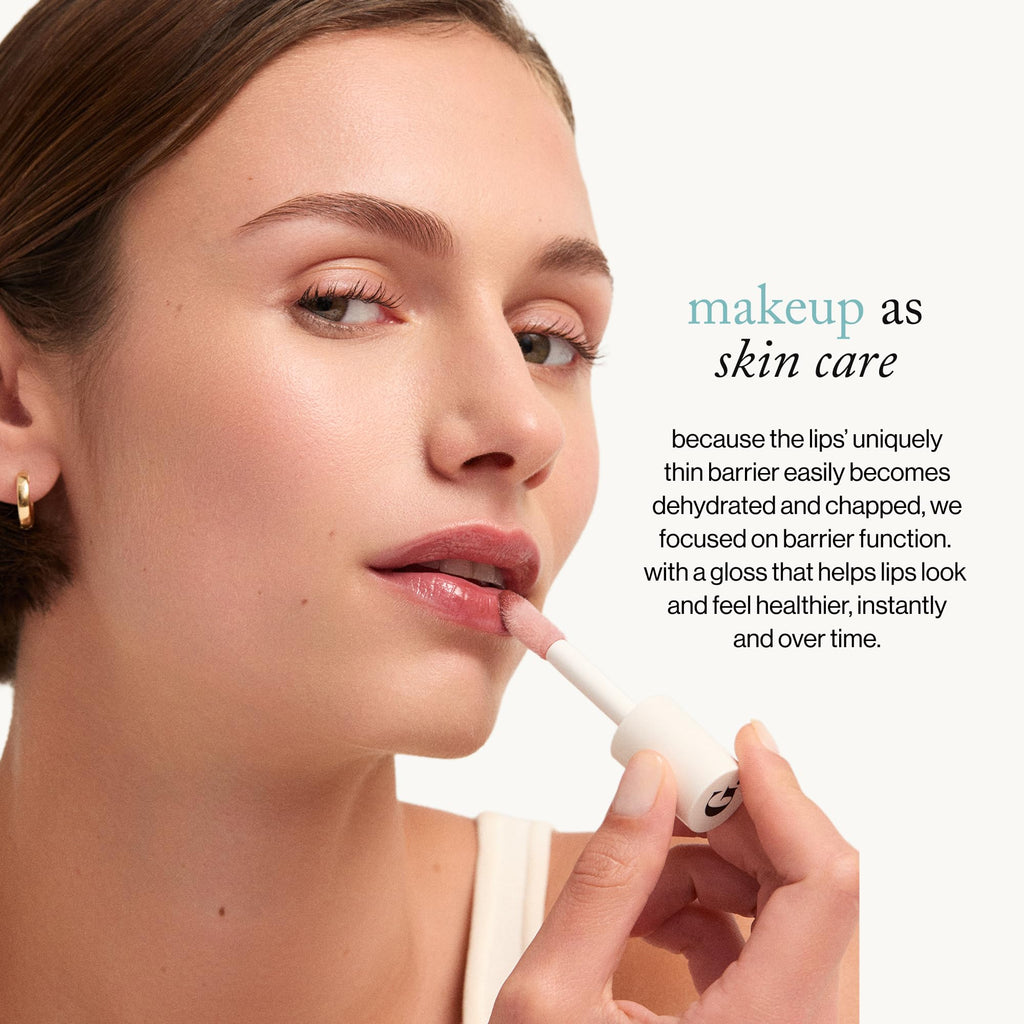 goop Beauty Hydra-Barrier Gel Gloss | Hydrating Lip Gloss to Moisturize & Plump Lips | Hyaluronic Acid & Vitamin E | Blossom - Sheer Petal Pink | 0.13 oz - TrustMedUSA