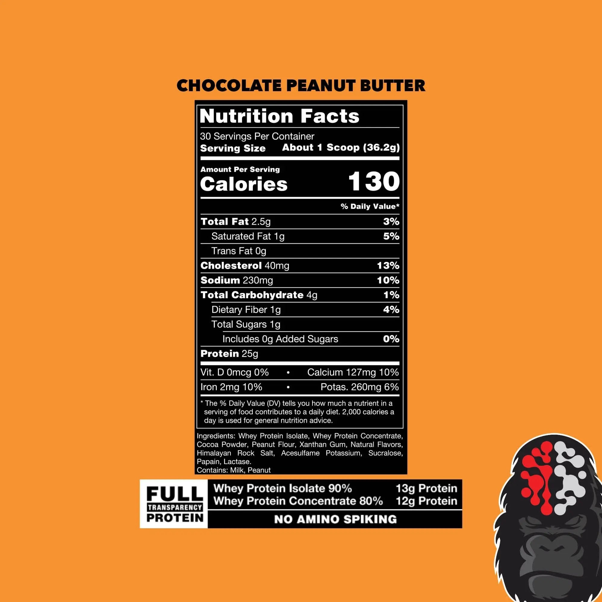 Gorilla Mode Premium Whey Protein - Chocolate Peanut Butter / 25 Grams of Whey - TrustMedUSA