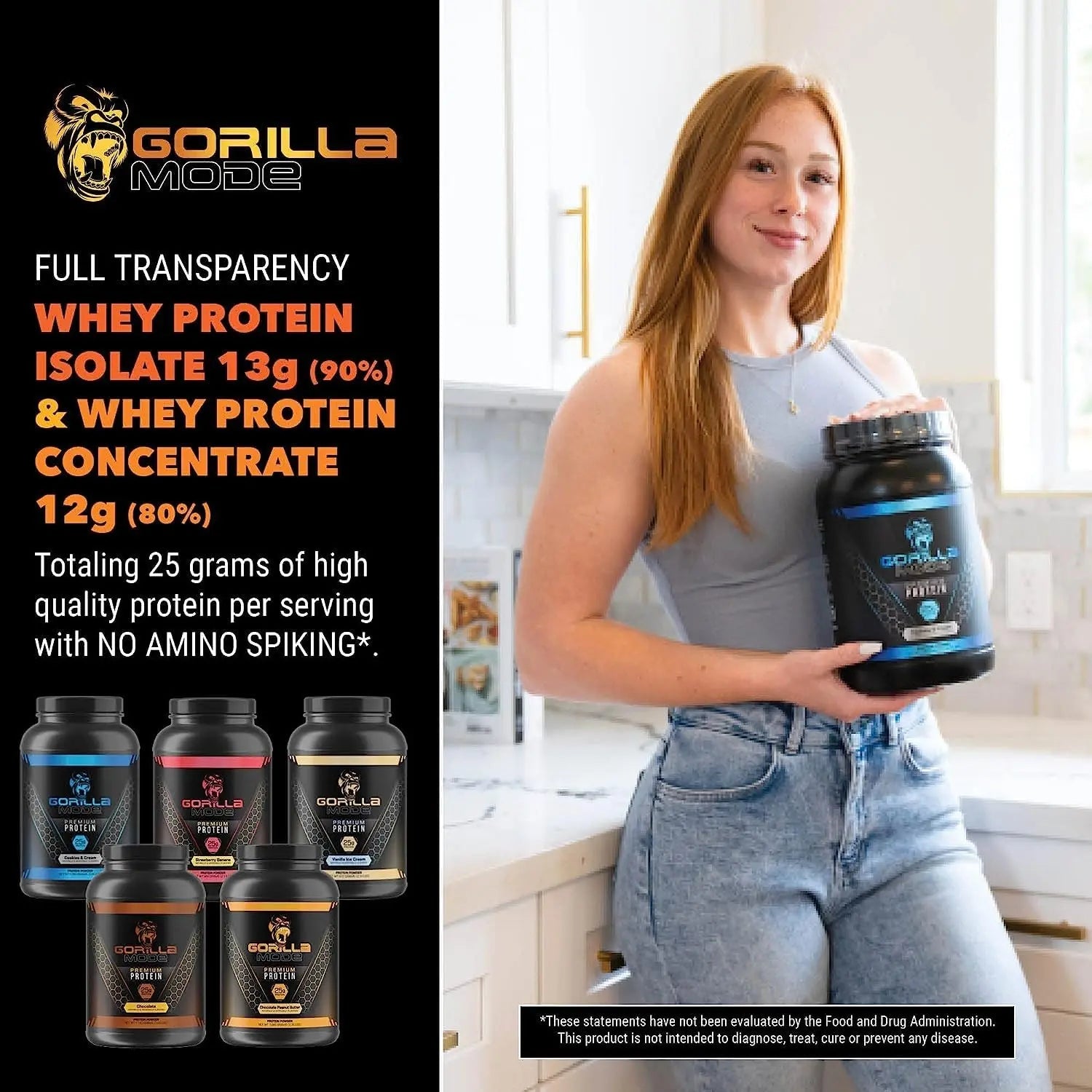Gorilla Mode Premium Whey Protein - Cinnamon Churro / 25 Grams of Whey Protein Isolate - TrustMedUSA