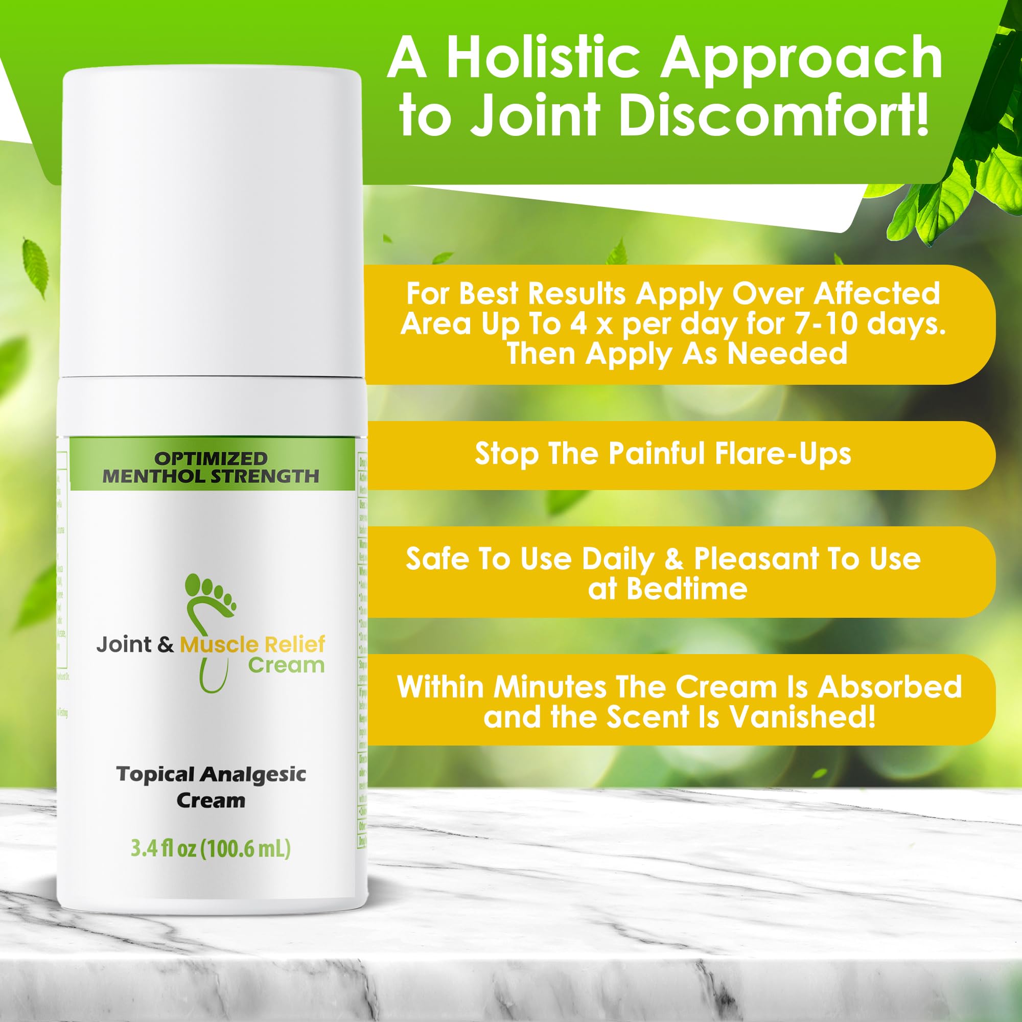 Gout and You Extra Strength Optimized Menthol Joint Discomfort Relief Cream for Joint Flare-Ups, Tendon, Muscle Ache - Fast Acting Joint Discomfort Relieving Rub with 19 Ingredients - TrustMedUSA
