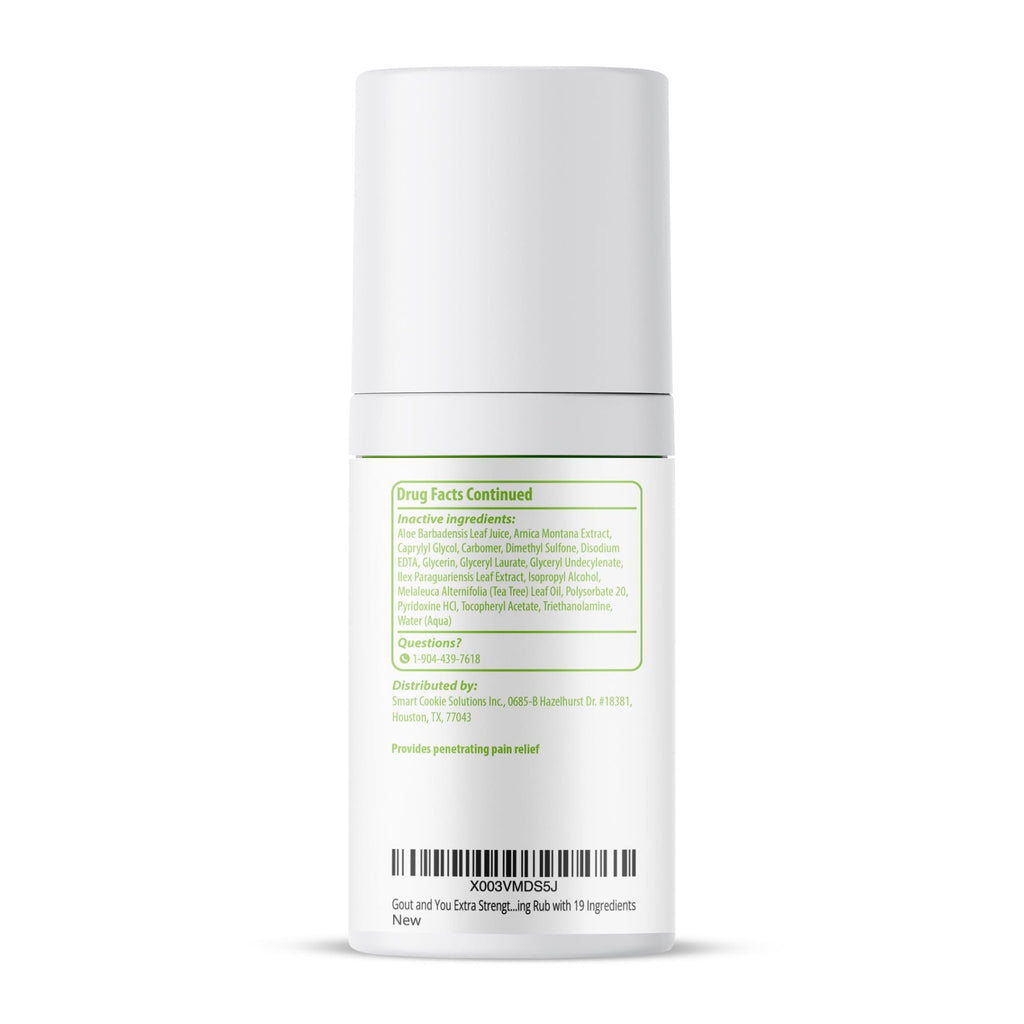 Gout and You Extra Strength Optimized Menthol Joint Discomfort Relief Cream for Joint Flare-Ups, Tendon, Muscle Ache - Fast Acting Joint Discomfort Relieving Rub with 19 Ingredients - TrustMedUSA