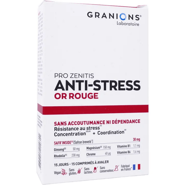 Granions Anti-Stress Red Gold 15 Tablets - Maple Wellness Supplements