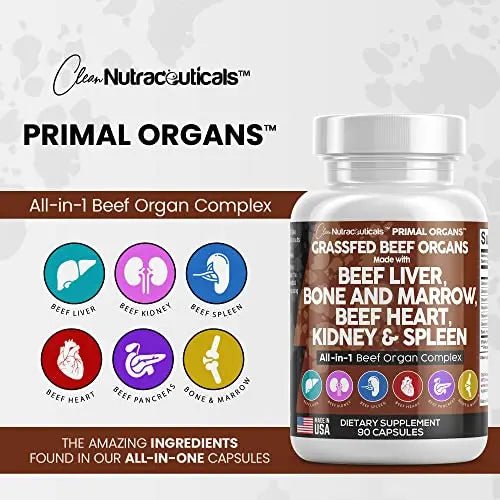 Grass Fed Beef Liver Capsules 3000mg - Premium Quality Beef Organs - TrustMedUSA