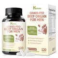 Grass Fed Beef Organ Supplement for Men - Beef Liver Capsules,Pasture Raised Beef Organs with Heart, Liver, Kidney, Spleen, Testicle & Prostate, Zinc, Selenium, Vitamin D3, Ginseng, Cordyceps - TrustMedUSA