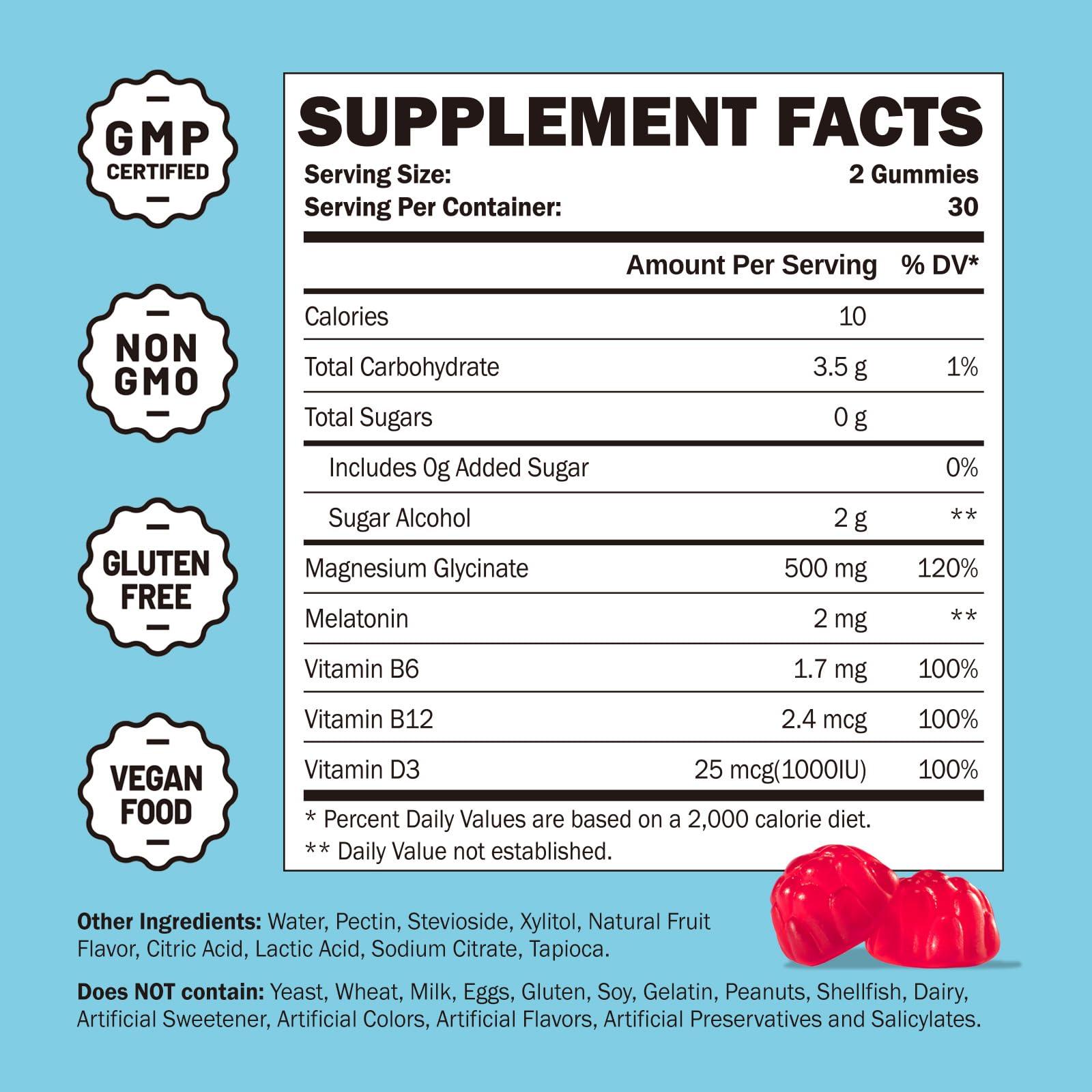 Greabby Magnesium Glycinate Gummies 500mg for Adults Sleep Support, Chewable Magnesium Gummies for Women & Men - TrustMedUSA