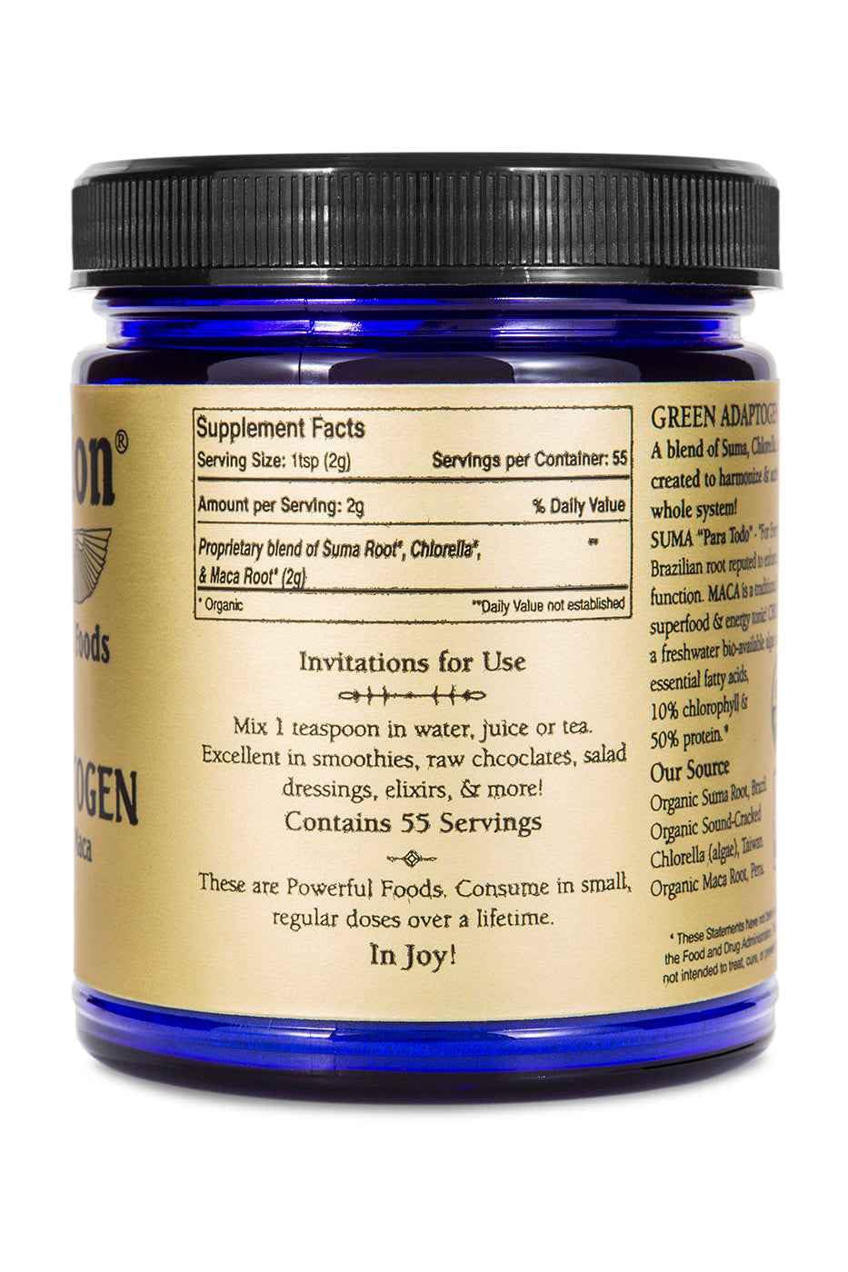Green Adaptogen Superfood Powder | Organic Maca, Suma Root & Chlorella Blend | Plant Based Adaptogenic Herbal Supplement | Nutrient Rich Greens Powder for Smoothies & Daily Wellness | Non-GMO | 111g - TrustMedUSA