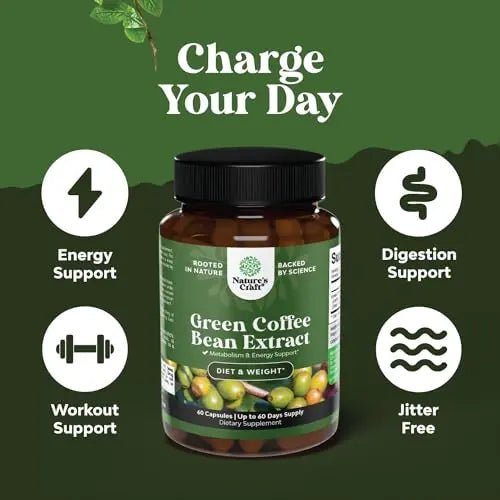 Green Coffee Bean Extract for Weight Loss Dietary Supplement Maximum Strength Vitamins - TrustMedUSA
