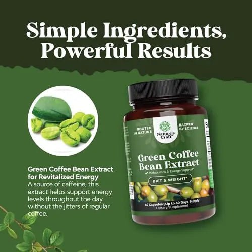 Green Coffee Bean Extract for Weight Loss Dietary Supplement Maximum Strength Vitamins - TrustMedUSA
