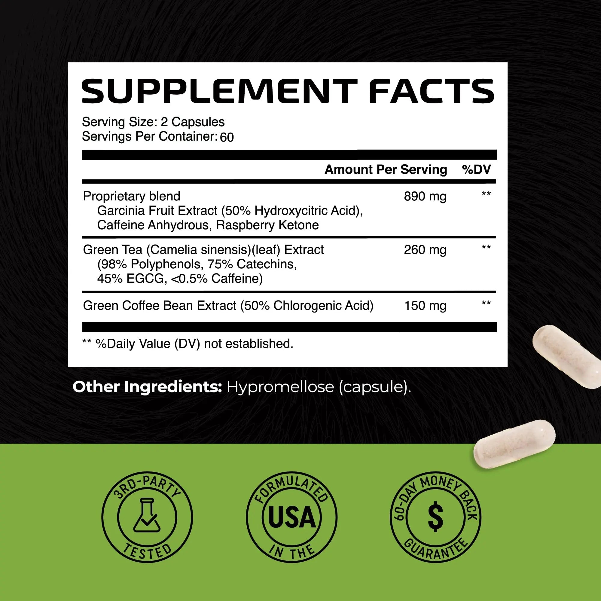 Green Tea Weight Loss Pills with Green Coffee Bean Extract | Belly Fat Burner, Metabolism - TrustMedUSA