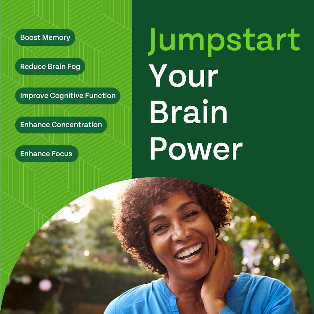 GREEN VALLEY NATURALS - Advanced Brain Power - Supports Healthy, Normal Brain Function, Focus and Concentration, clinically formulated to Support Healthy Brain Clarity. (1 Bottle, 60, Count) - TrustMedUSA