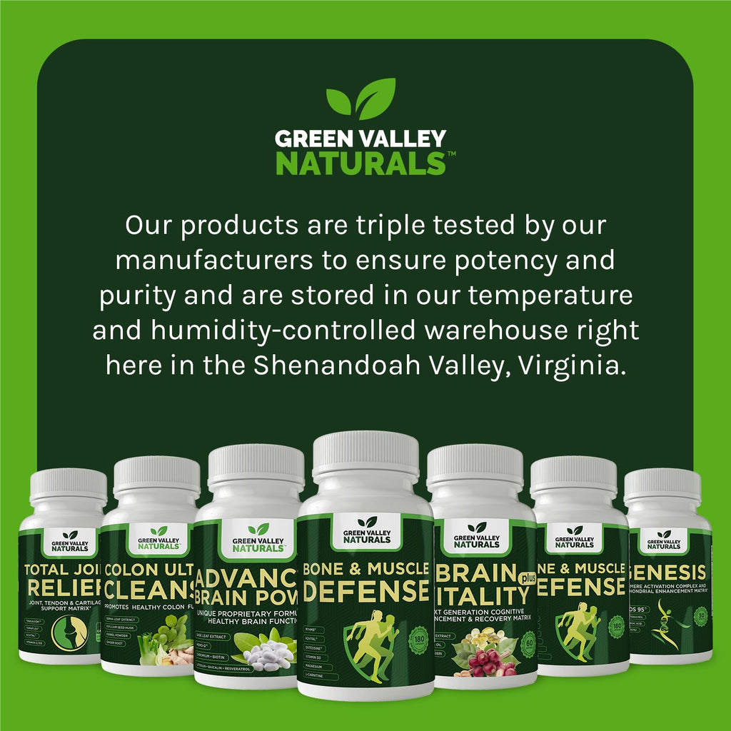Green Valley Naturals Bone & Muscle Defense Supplement – Bone Health, Muscle Support & Joint Mobility Formula with MyHMB, Magnesium, Vitamin D3 & L-Carnitine for Daily Wellness, 60 Capsules - TrustMedUSA