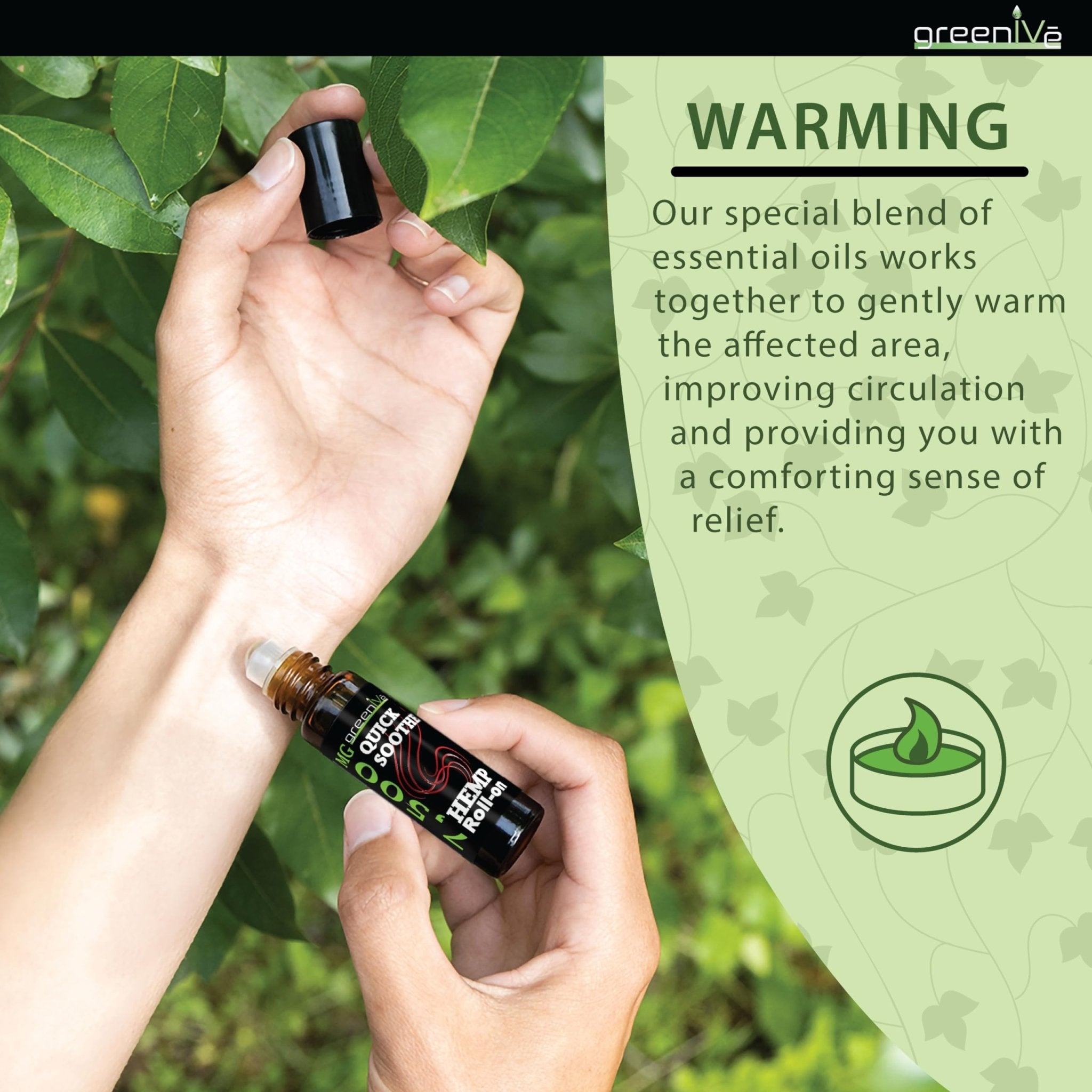 GreenIVe 7,500mg Hemp Roll-On Quick Soothe Therapeutic Essential Oil Blend for Topical Targeting Roll-On (4 Pack) - TrustMedUSA
