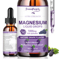 GREENPEOPLE Magnesium Glycinate Liquid Drops - 1000mg 5-in-1 High Absorption Liquid Magnesium for Sleep with D3/K2/B6 | Fast-Acting, Bone, Muscle & Sleep | Sugar-Free Grape Flavor, 2fl Oz - TrustMedUSA