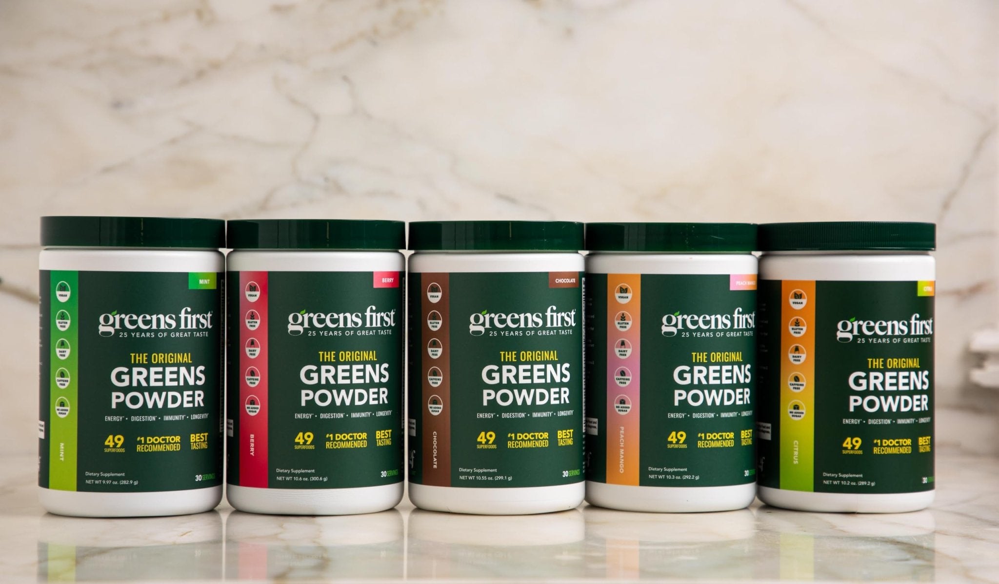 Greens First Original Greens Powder - 49 Superfoods - Organic Fruits & Veggies - Prebiotics, Probiotics & Digestive Enzymes - Antioxidant Smoothie - Dairy Free, Vegan & Non-GMO (Mint, 30 Servings) - TrustMedUSA