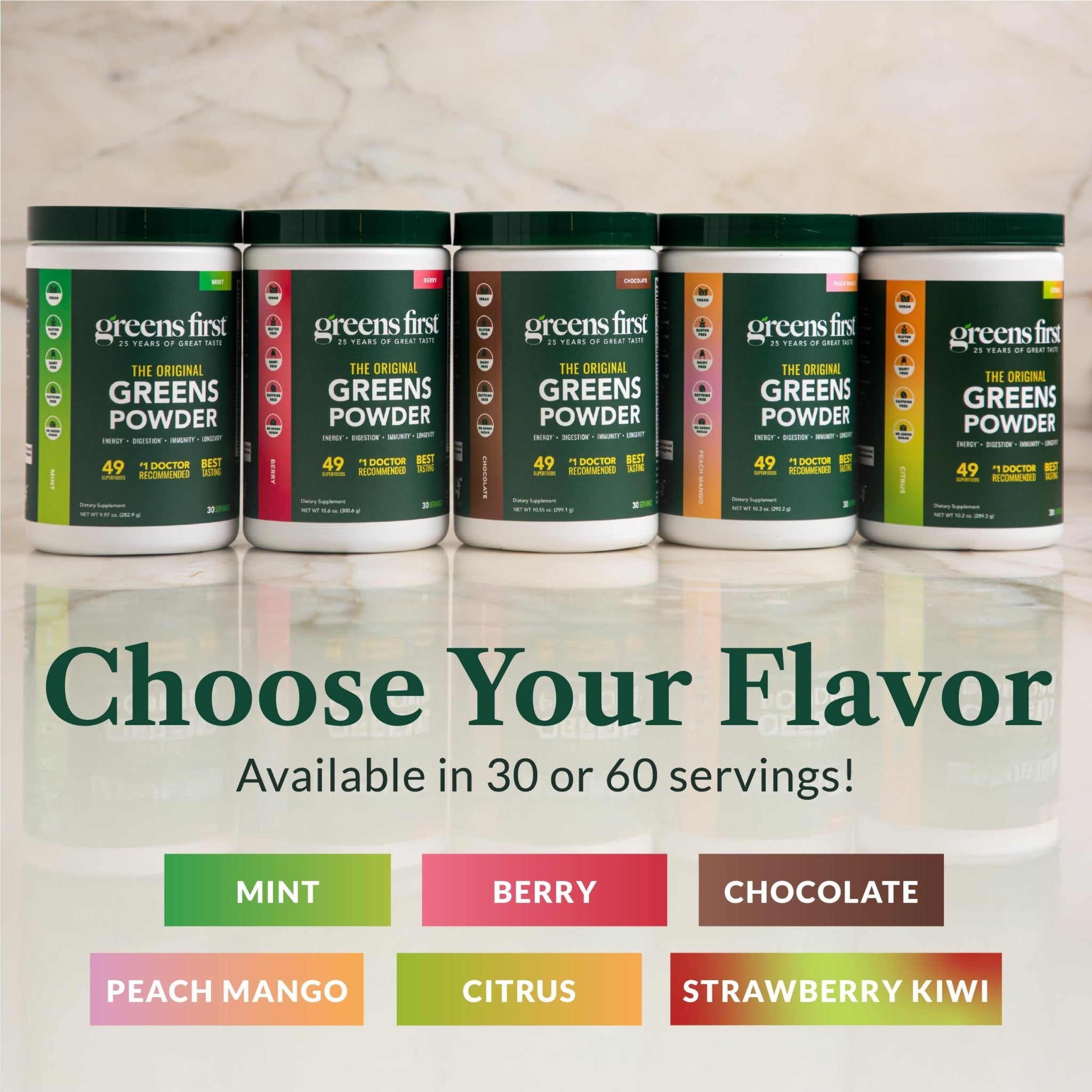 Greens First Original Greens Powder - 49 Superfoods - Organic Fruits & Veggies - Prebiotics, Probiotics & Digestive Enzymes - Antioxidant Smoothie - Dairy Free, Vegan & Non-GMO (Mint, 30 Servings) - TrustMedUSA