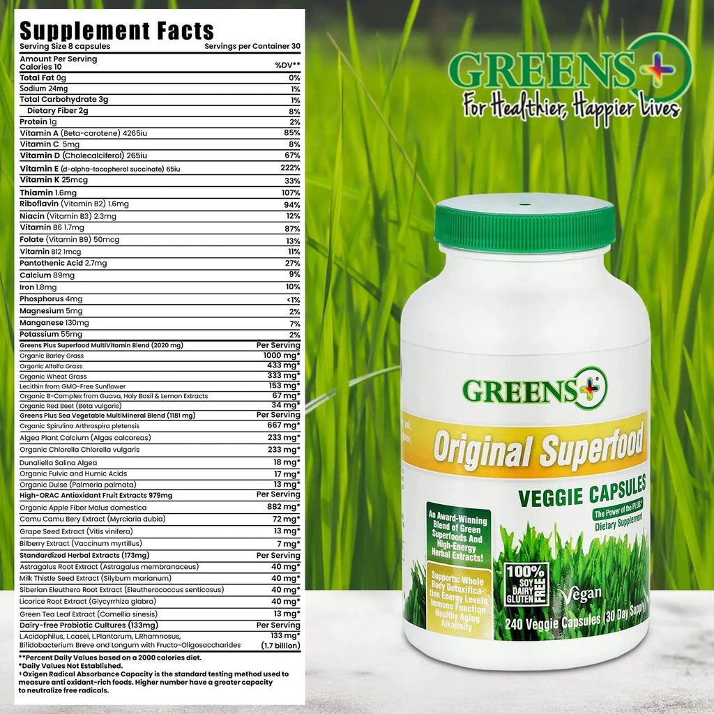 Greens+ Organic Reds Superfood Powder Organic Super Veggie Capsules - TrustMedUSA