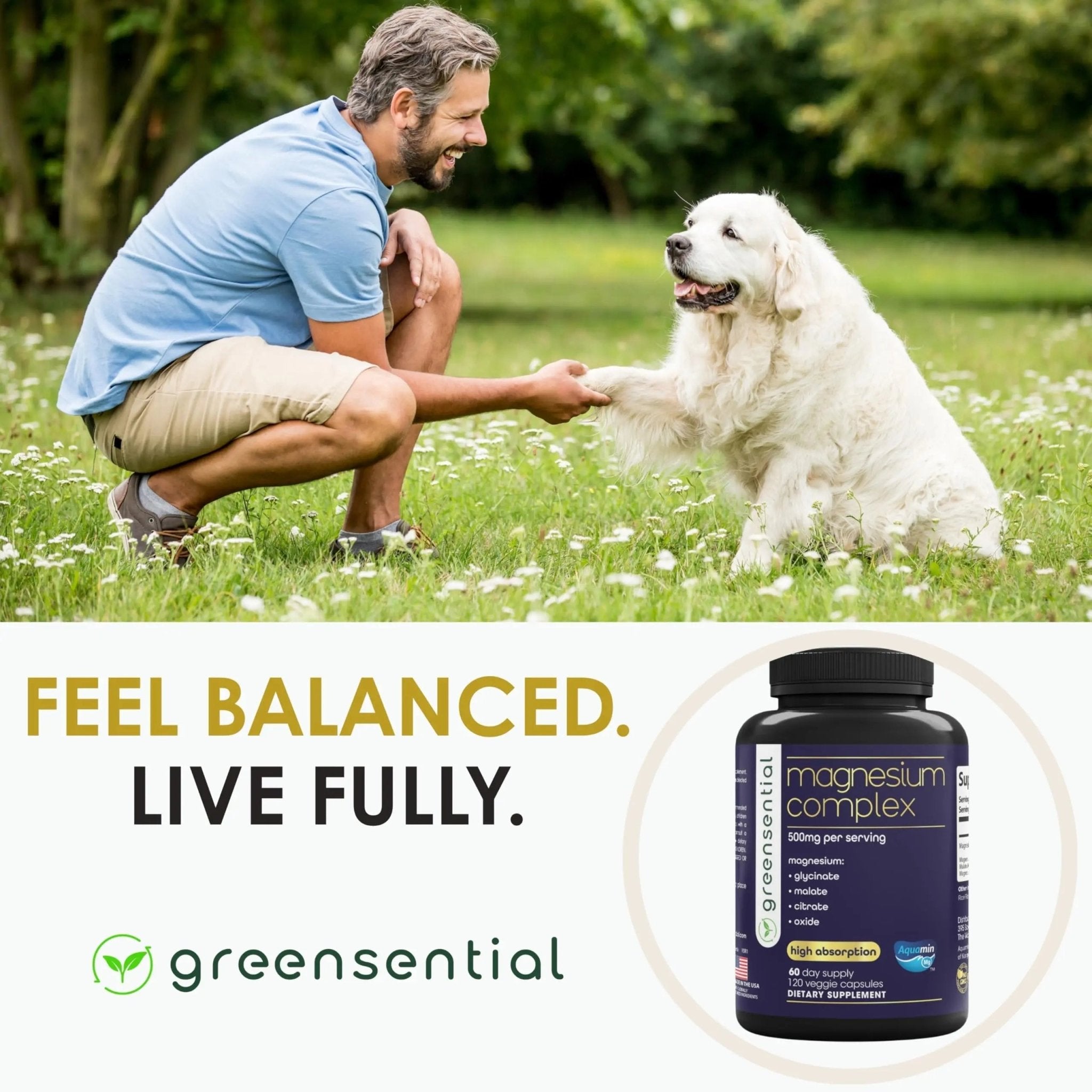 Greensential 5-in-1 Magnesium Complex 500mg | Glycinate, Malate, Citrate, Oxide & Aquamin® | for Sleep, Muscle & Heart Support | High Absorption, Vegan, 120 Capsules - TrustMedUSA