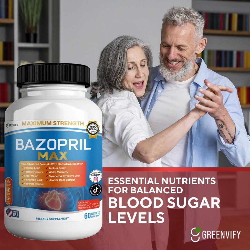 GREENVIFY Bazopril Max Maximum Strength Dietary Supplement, 60 Capsules, with Herbal Blend, Vitamins & Minerals (1) - TrustMedUSA