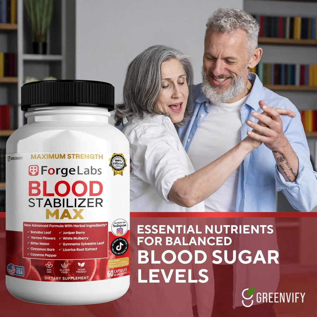 GREENVIFY ForgeLabs Blood Stabilizer Max, Maximum Strength Dietary Supplement, 60 Veggie Capsules, with Banaba Leaf, Juniper Berry, White Mulberry. (1) - TrustMedUSA