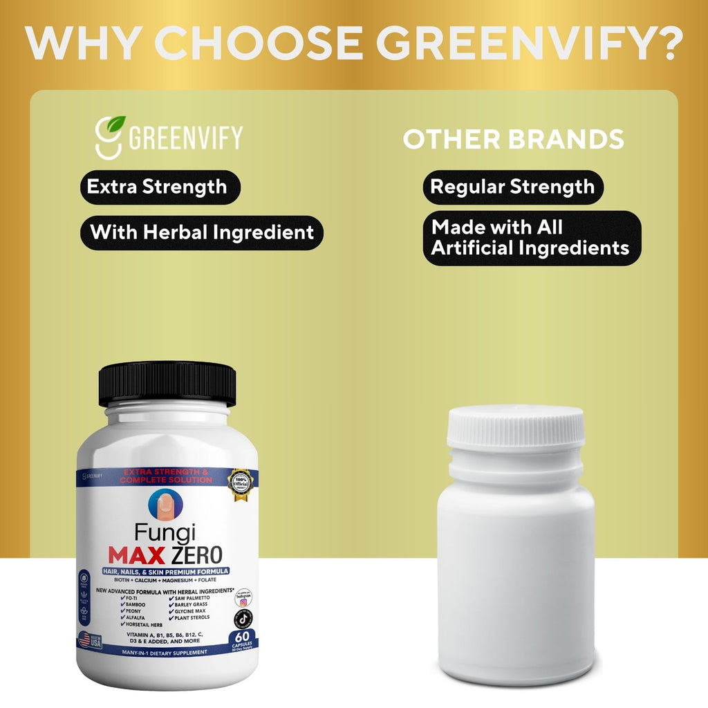 GREENVIFY Fungi Max Zero Hair, Nails & Skin Supplement. (1) - TrustMedUSA