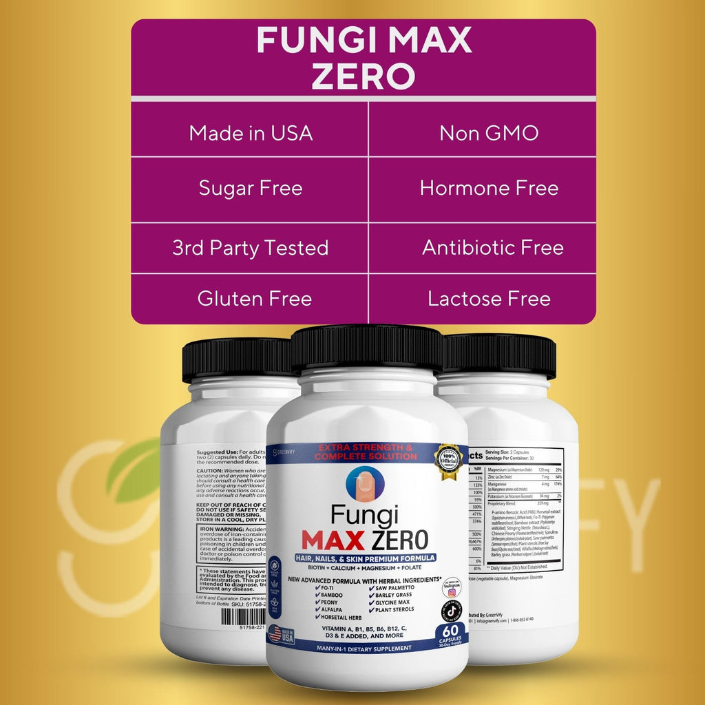 GREENVIFY Fungi Max Zero Hair, Nails & Skin Supplement. (1) - TrustMedUSA
