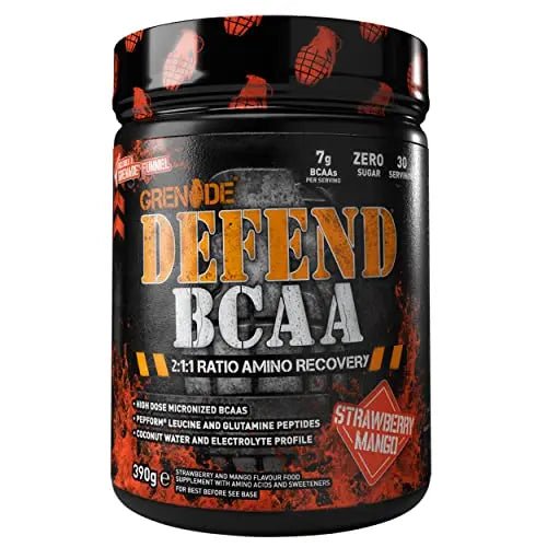 Grenade Defend BCAA Powder, Strawberry Mango, 390 g (7 g BCAA's Per Serving - TrustMedUSA