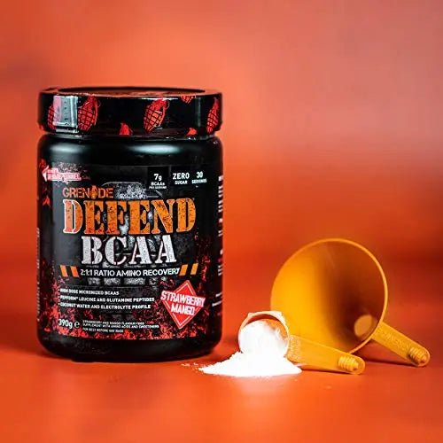 Grenade Defend BCAA Powder, Strawberry Mango, 390 g (7 g BCAA's Per Serving - TrustMedUSA