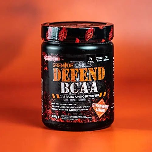 Grenade Defend BCAA Powder, Strawberry Mango, 390 g (7 g BCAA's Per Serving - TrustMedUSA