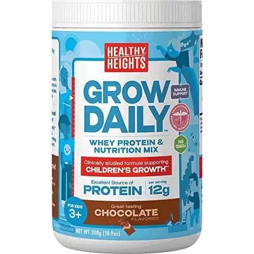 Grow Daily 3+ Shake Mix 7-serving Canister by Healthy Heights - Protein Powder - TrustMedUSA