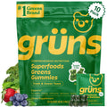 Gruns Sugar-Free Super Greens Gummies, Multivitamin Superfood Gummy Bears, Spirulina, Chlorella, Prebiotics & Fiber gummies for Digestive Health, Adaptogens Supplement, 20 Vitamins & Minerals, 10 pack - TrustMedUSA