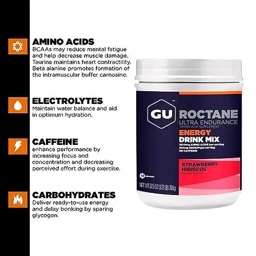 Gu Energy Roctane Ultra Endurance Energy Drink Mix, Strawberry Hibiscus - TrustMedUSA