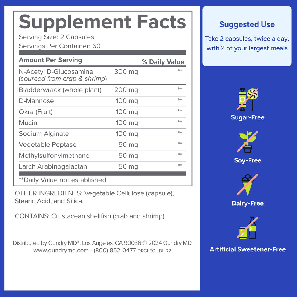 Gundry MD® Lectin Shield, Gut Health and Digestion Supplement, Helps Block Potentially Harmful Lectins, Supports Digestive Comfort - TrustMedUSA