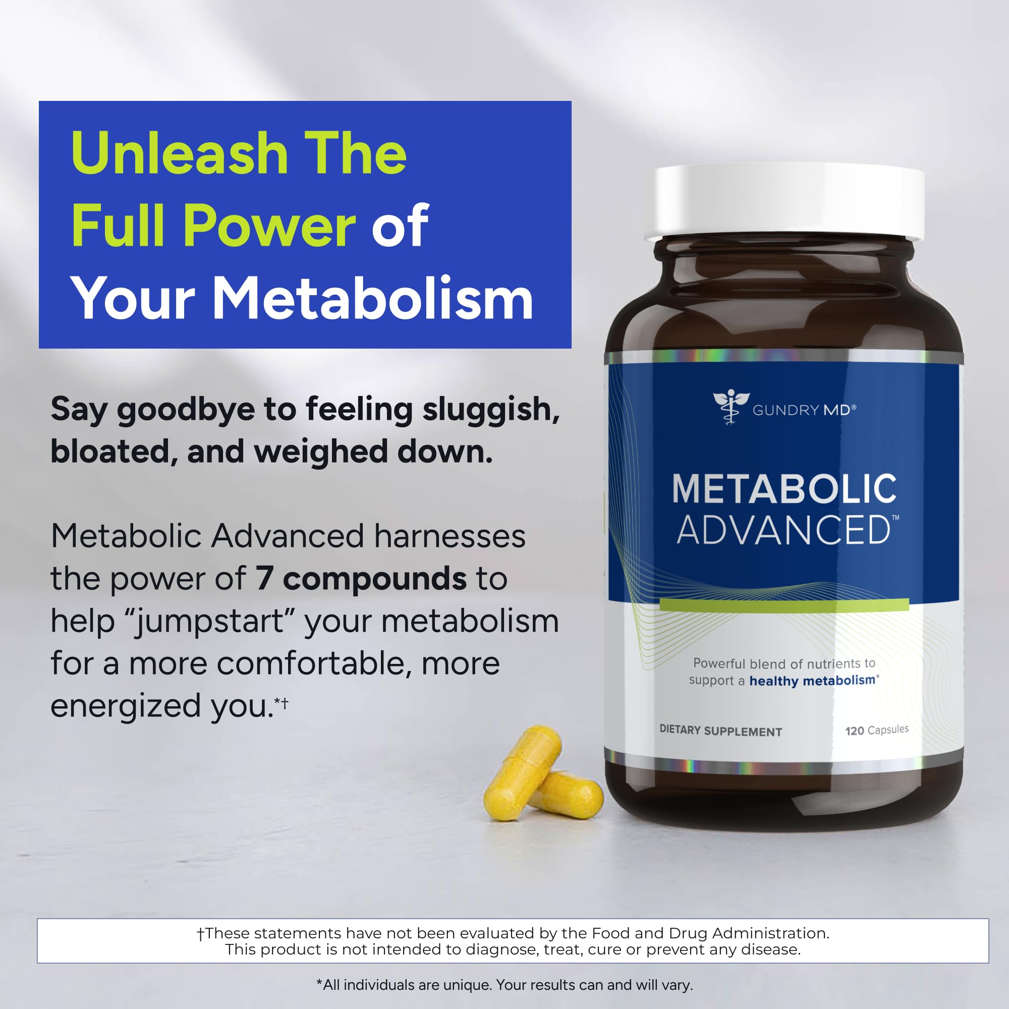 Gundry MD® Metabolic Advanced Nutrient Blend with Berberine to Support Healthy Metabolism, 120 Count - TrustMedUSA