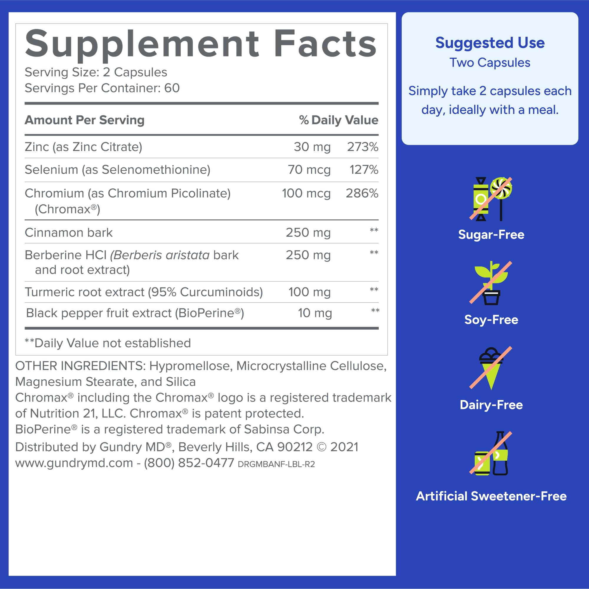 Gundry MD® Metabolic Advanced Nutrient Blend with Berberine to Support Healthy Metabolism, 120 Count - TrustMedUSA