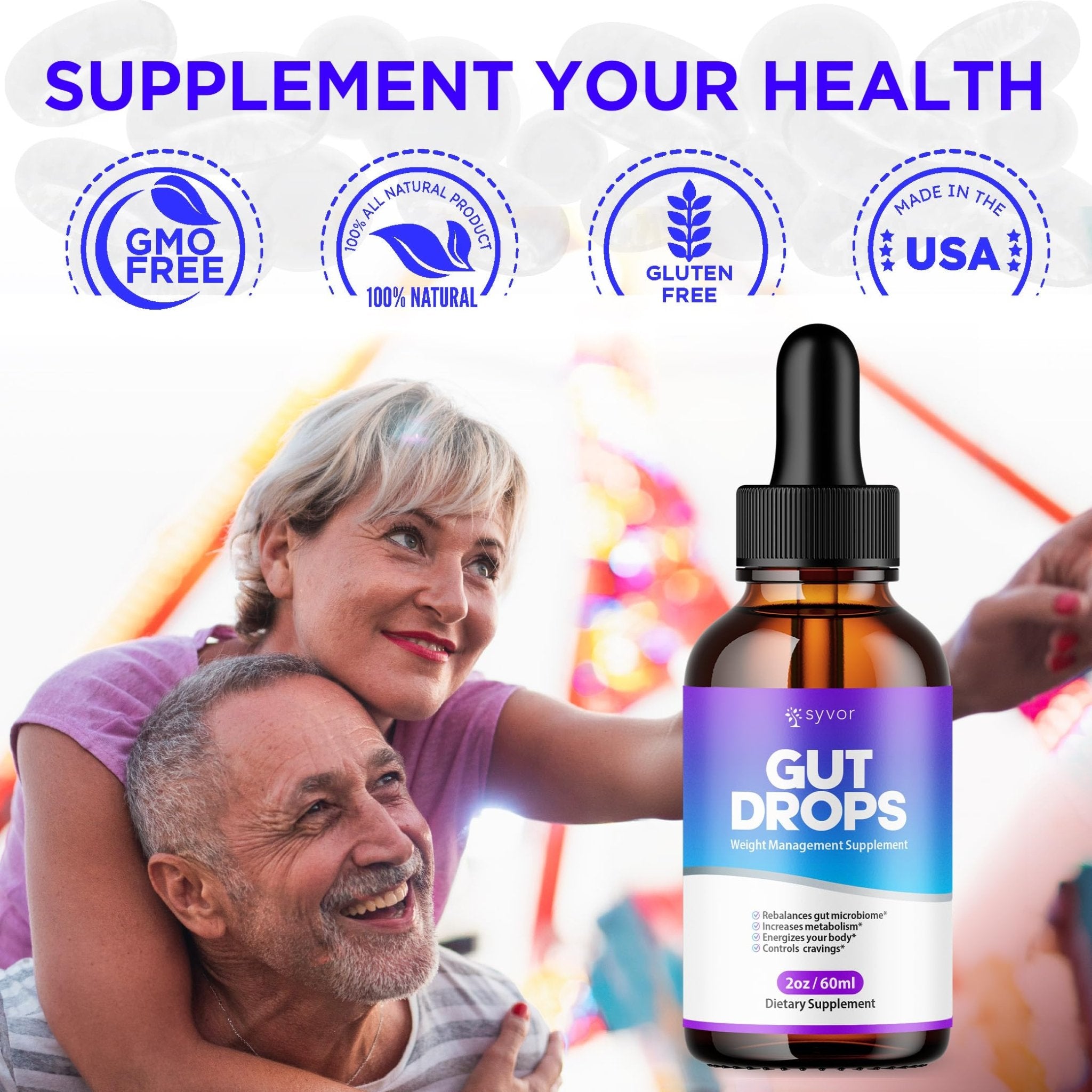 Gut Drops, Official Gut Drops Liquid Supplement Advanced All Natural Vitamin Formula, GutDrop Maximum Strength Biome Support for Health Energy and Wellness Support for Men and Women (30 Servings) - TrustMedUSA