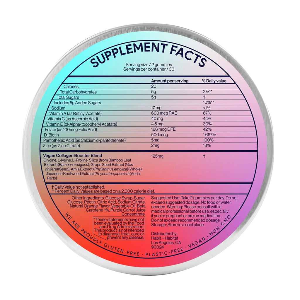 Habit + Habitat Vegan Beauty Support Gummies Collagen Booster with Biotin - TrustMedUSA