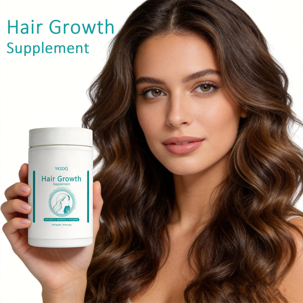 Hair Growth Biotin 10000mcg Supplement with Vitamins A C D E & Calcium - 30-in-1 Formula for Hair & Nails Support, for Women & Men, 30 Servings (1) - TrustMedUSA